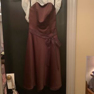 Alfred Angelo chocolate color bridesmaid dress